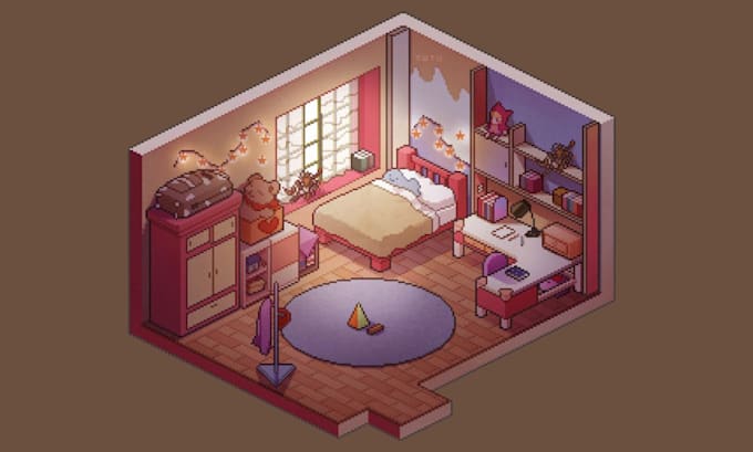 create isomeric pixel art retro pixel art sprite environment