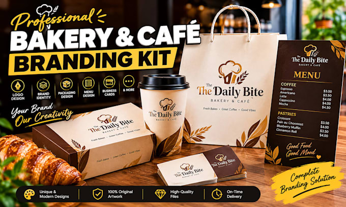design a bakery, cafe, restaurant logo and branding kit