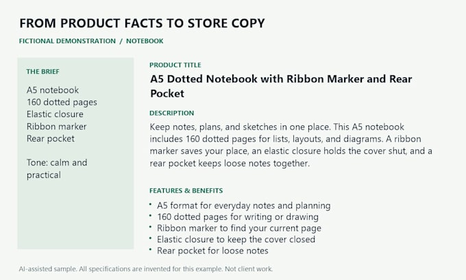write clear ecommerce product descriptions and titles