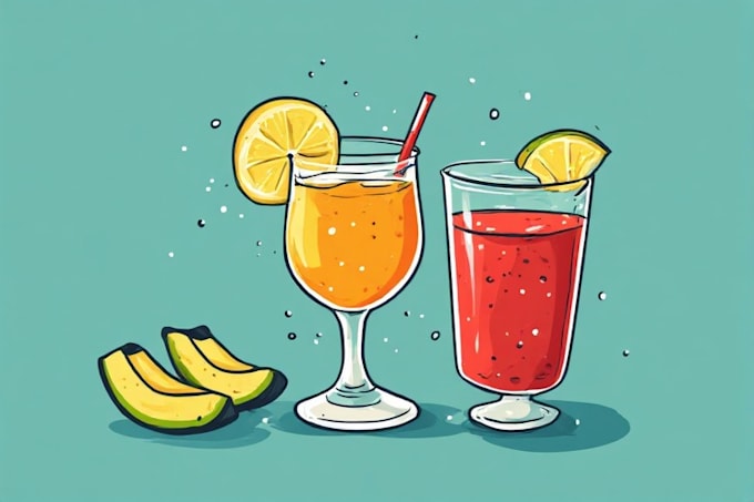 draw food and drink vector illustrations from photos