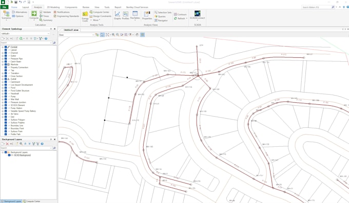 design and model sewer networks using sewergems