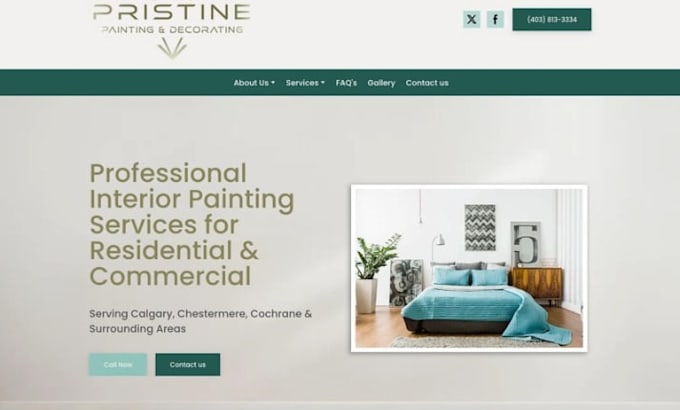 design squarespace painting contractor website house painter services website