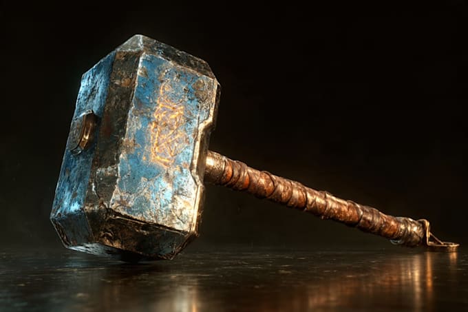 design a heavy metallic fantasy war hammer for your game