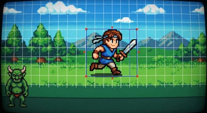 create authentic retro pixel art logo
