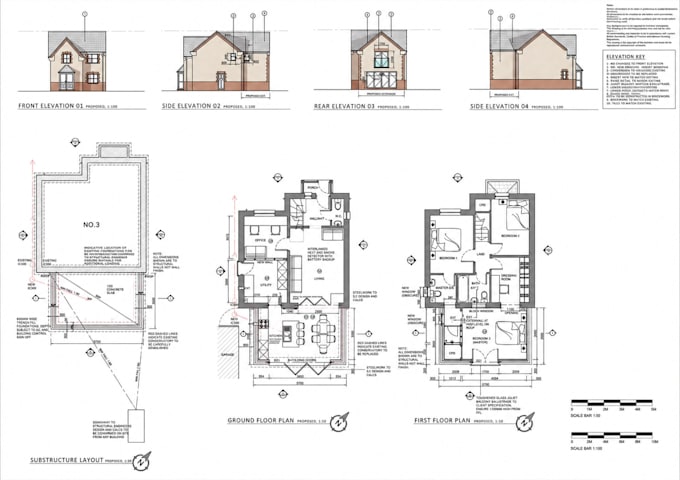 draw house extension plans elevation drawings site plan autocad 2d floor plan