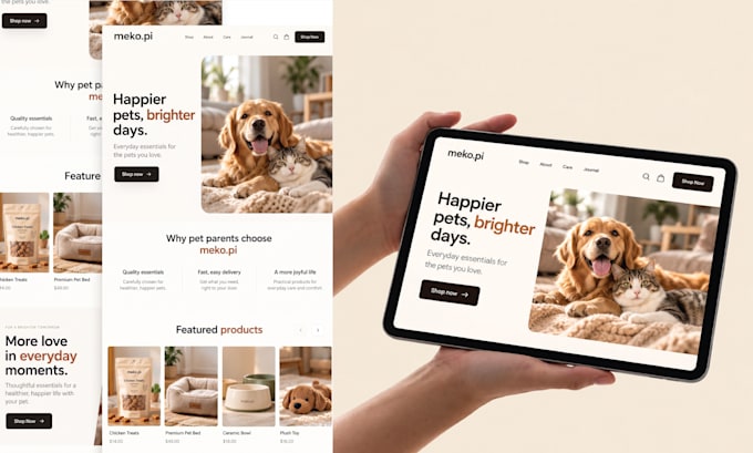 create your shopify pet store, pet shop, website