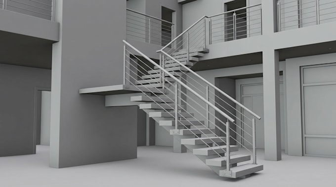 create 3d staircase and railing designs with 2d cad drawings