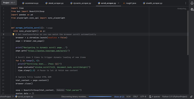 do python web scraping, data extraction, and web crawling into excel