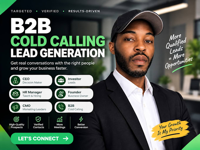 setup CEO decision maker investor leads HR manager founder cmo b2b cold calling