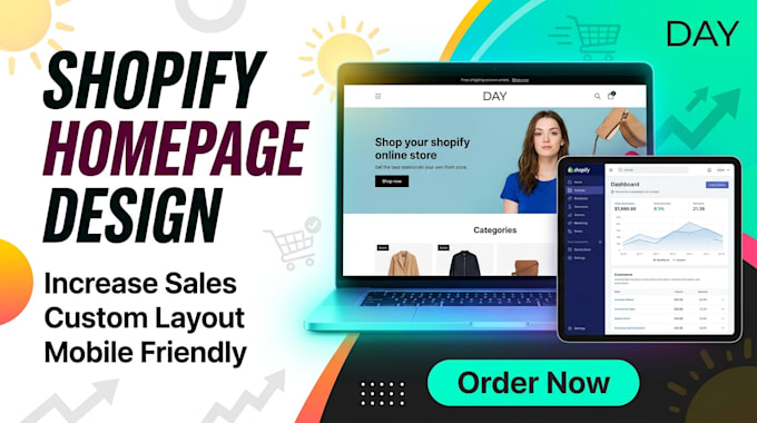design a high converting shopify homepage design and redesign shopify store