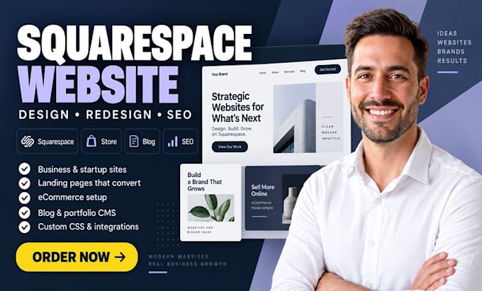 squarespace website design squarespace redesign, business site, SEO development