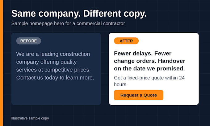 write website copy for construction and engineering firms