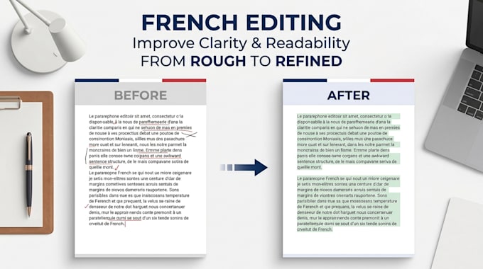 proofread and edit french text