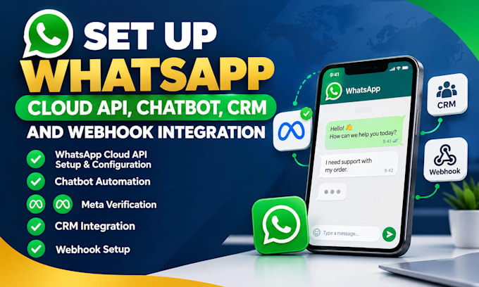 set up whatsapp cloud API and build your whatsapp chatbot crm and webhook