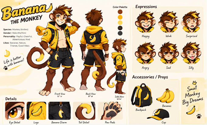create custom fursona ref sheet and furry reference sheet
