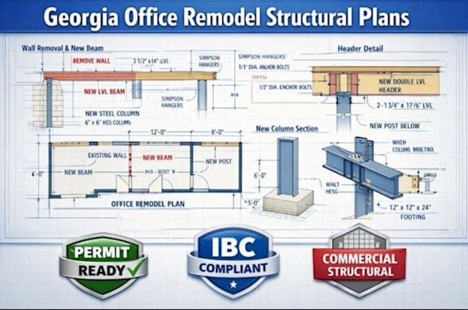 prepare commercial structural drawings and calculations, geotechnical report