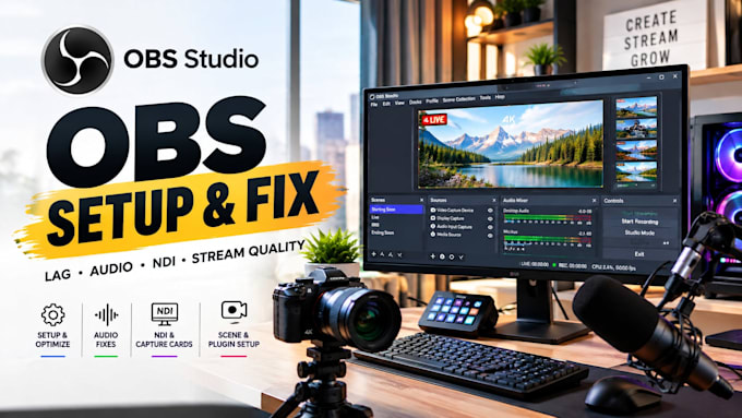 setup obs studio and troubleshoot streaming issues for livestream and recording