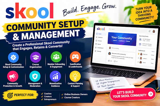 skool community setup online community skool promotion community manager