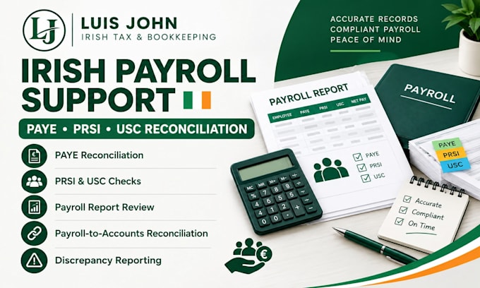 provide irish payroll support with paye, prsi and usc reconciliation for smes
