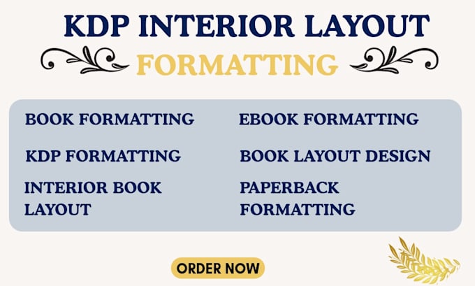 design KDP interior book layout, ebook formatting and print book formatting