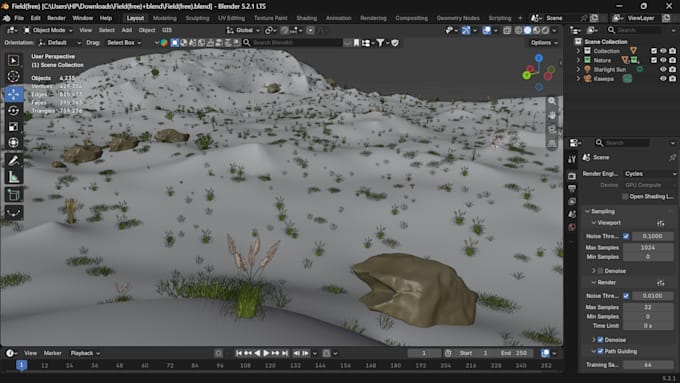 do 3d scene setup for blender environment or cinema 4d environment