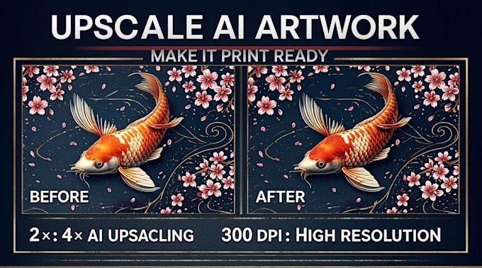 upscale ai artwork and make it print ready