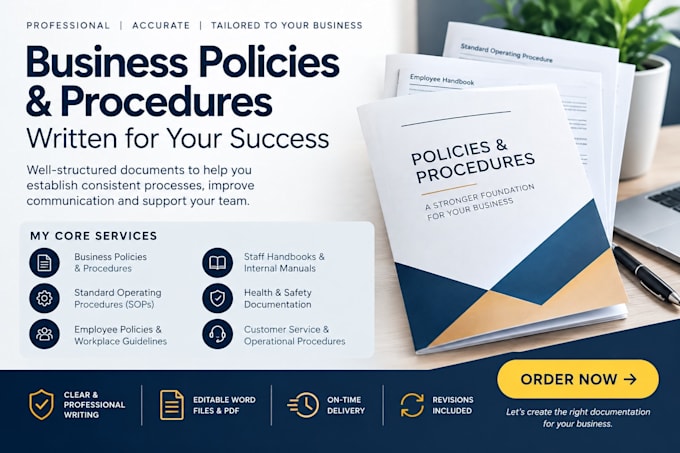 write professional business policies and procedures
