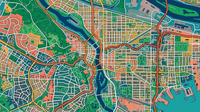 do urban location map city map street map neighborhood map vector illustration