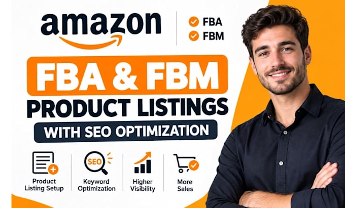 setup amazon fba fbm product listings with SEO amazon listing optimization image