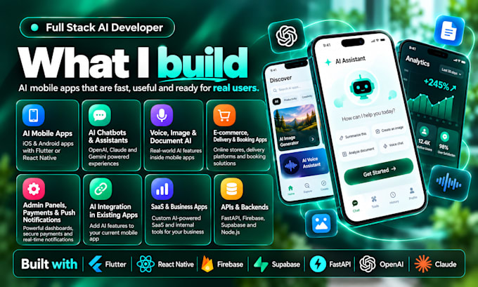 do ai mobile app development, ai app developer, react native and flutter app