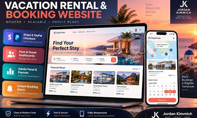 clone build airbnb expedia booking com vacation rental full stack web developer
