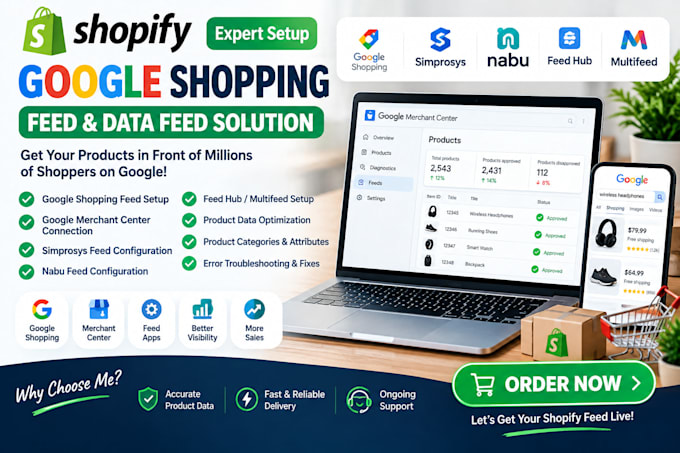 setup shopify google shopping feed data feed feed hub multifeed simprosys nabu