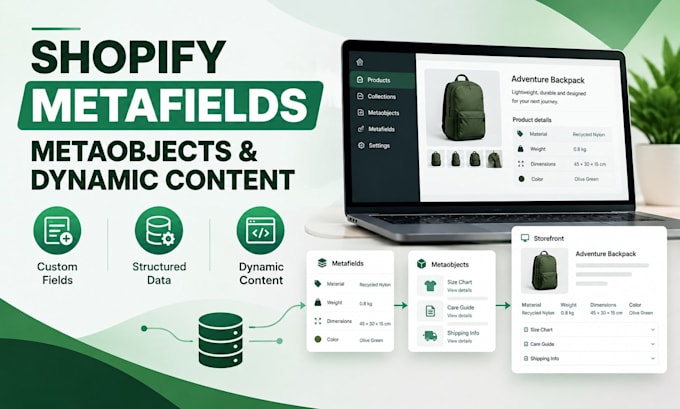configure shopify metafields, metaobjects, and custom dynamic content