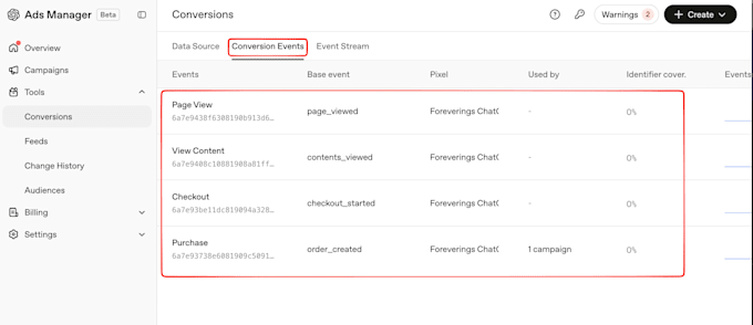 setup openai chatgpt ads pixel conversion api, conversion events via GTM