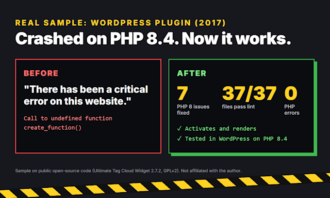 upgrade your legacy PHP or wordpress plugin to PHP 8 4