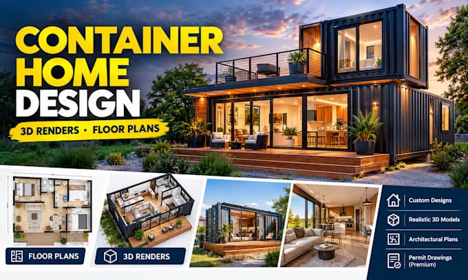design shipping container homes with 3d renders
