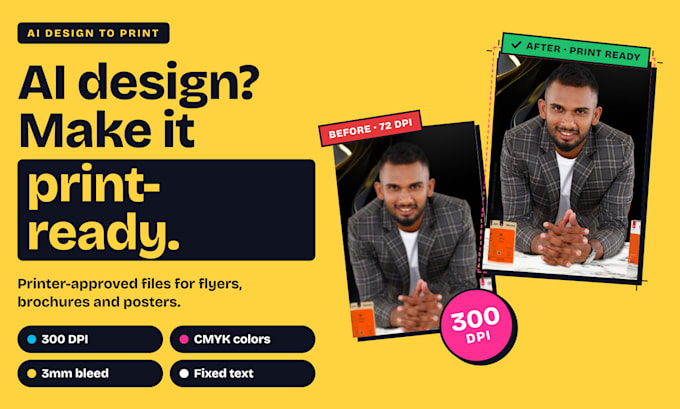 convert your ai design into print ready PDF with cmyk and bleed