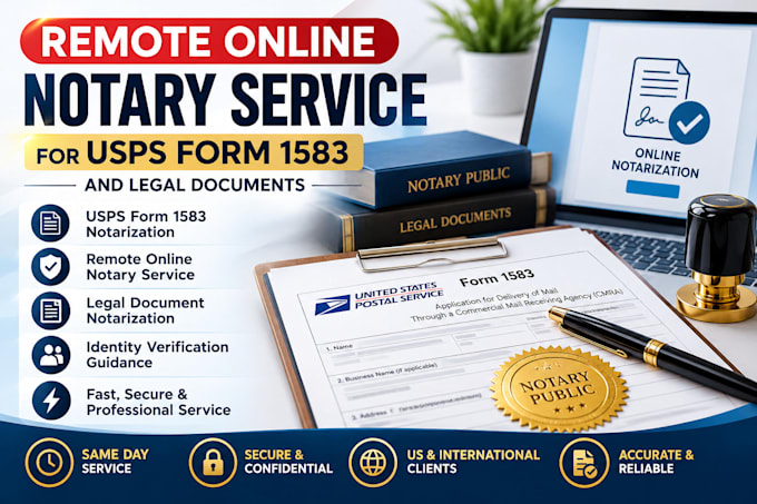 provide remote online notary service for usps form 1583