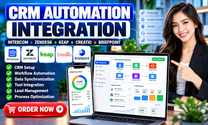 setup intercom zendesk keap creatio and briefpoint crm automation integration