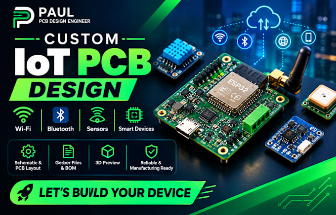 design custom iot pcb for smart devices, sensors and wireless systems