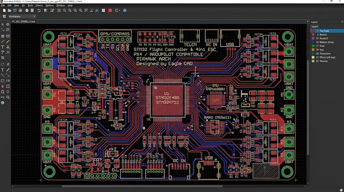 stm32 drone flight controller, esc pcb,gps, schematic, pixhawk  px4 ardupilot