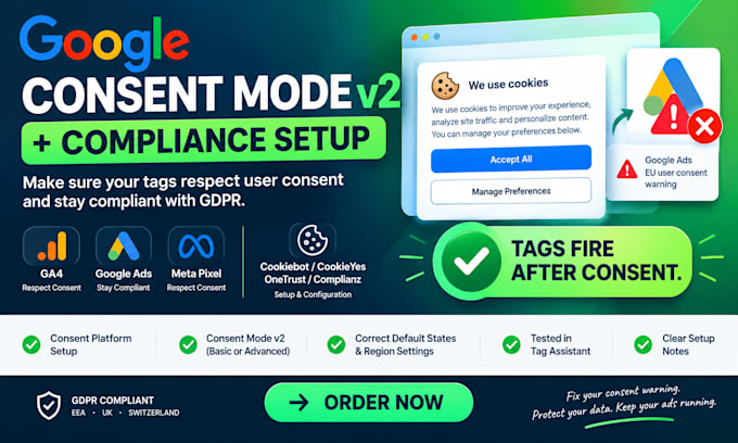 set up consent mode v2 in GTM with cookiebot or cookieyes