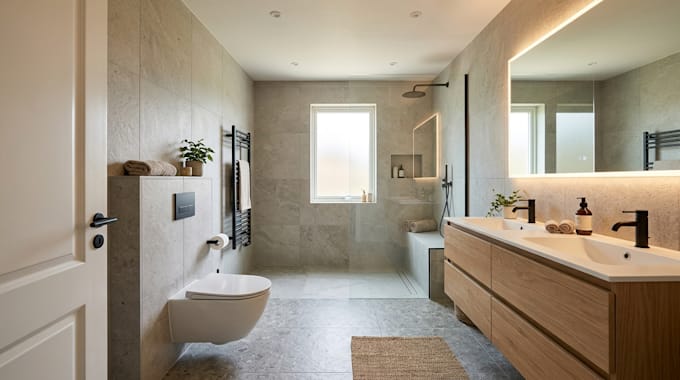 redesign bathroom layouts for better space use, comfort and modern functionality