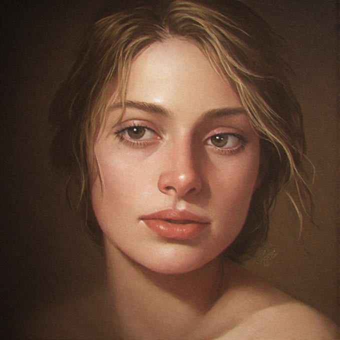draw realistic digital oil painting portrait