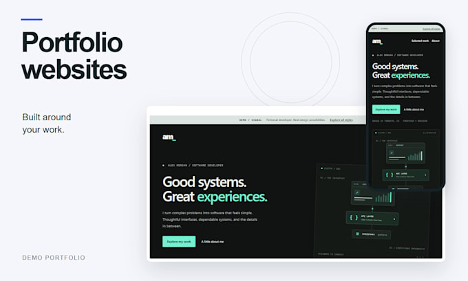 build portfolio websites for artists photographers and creators