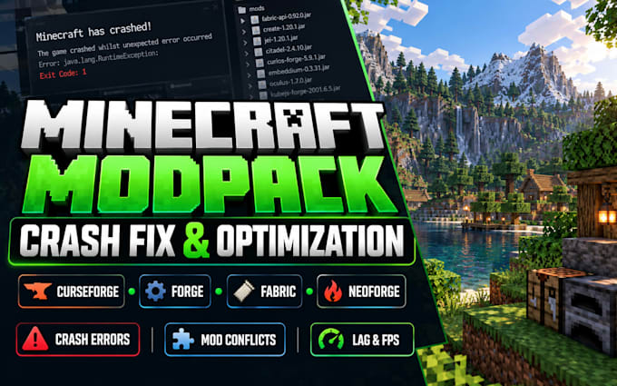 fix optimize minecraft curseforge forge fabric neoforge modpack crashes, errors