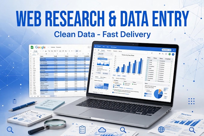 do data entry, typing work, copy paste and web research