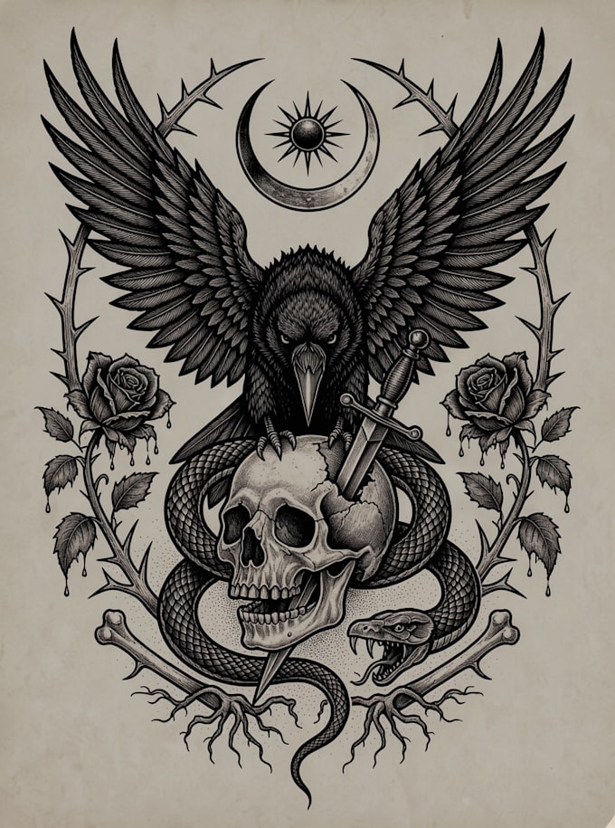 create dark tattoo art