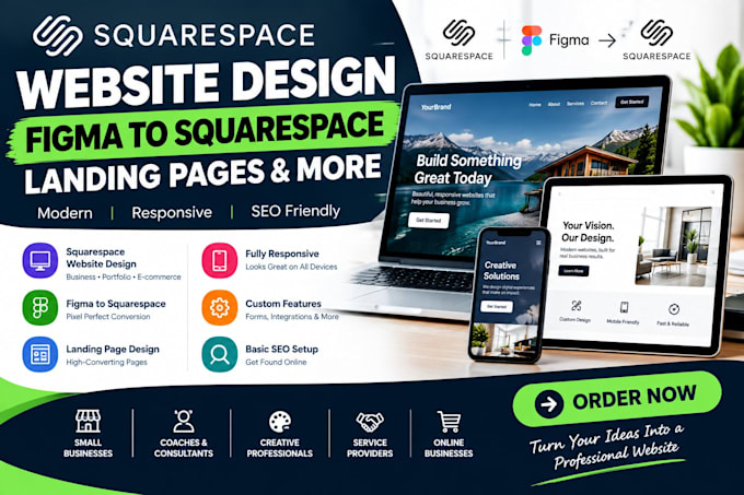 design squarespace website, figma to squarespace landing page, website develope