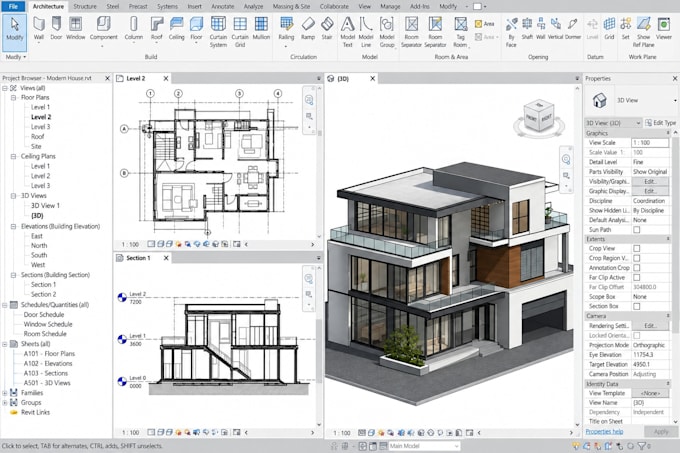 convert pdf to revit bim model, cad to revit 3d architectural building modeling